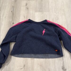 Aviator Nation Charcoal Sweatshirt with Neon Pink Lightning
